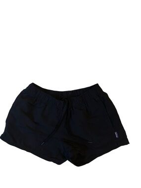 Women's Black Elastic Waist Casual Shorts